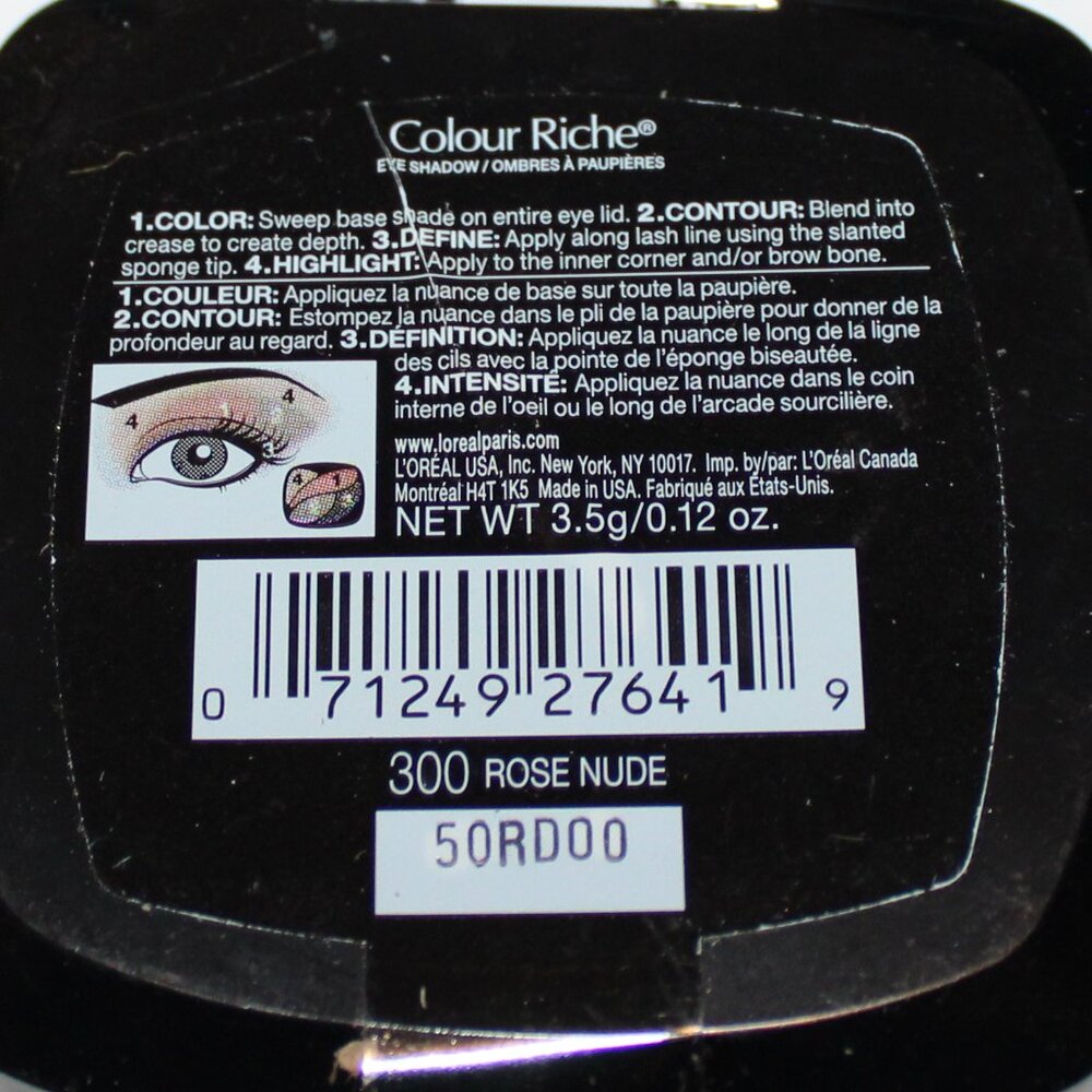 L'oreal Paris 300 Rose Nude Colour Riche Eye Shadow .12 oz NIP Pink Eye Makeup - Picture 6 of 6